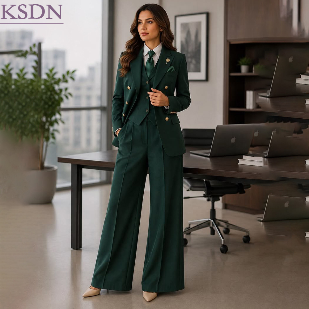 Womens Blazer - Официальные зеленые женские костюмы для бизнеса,