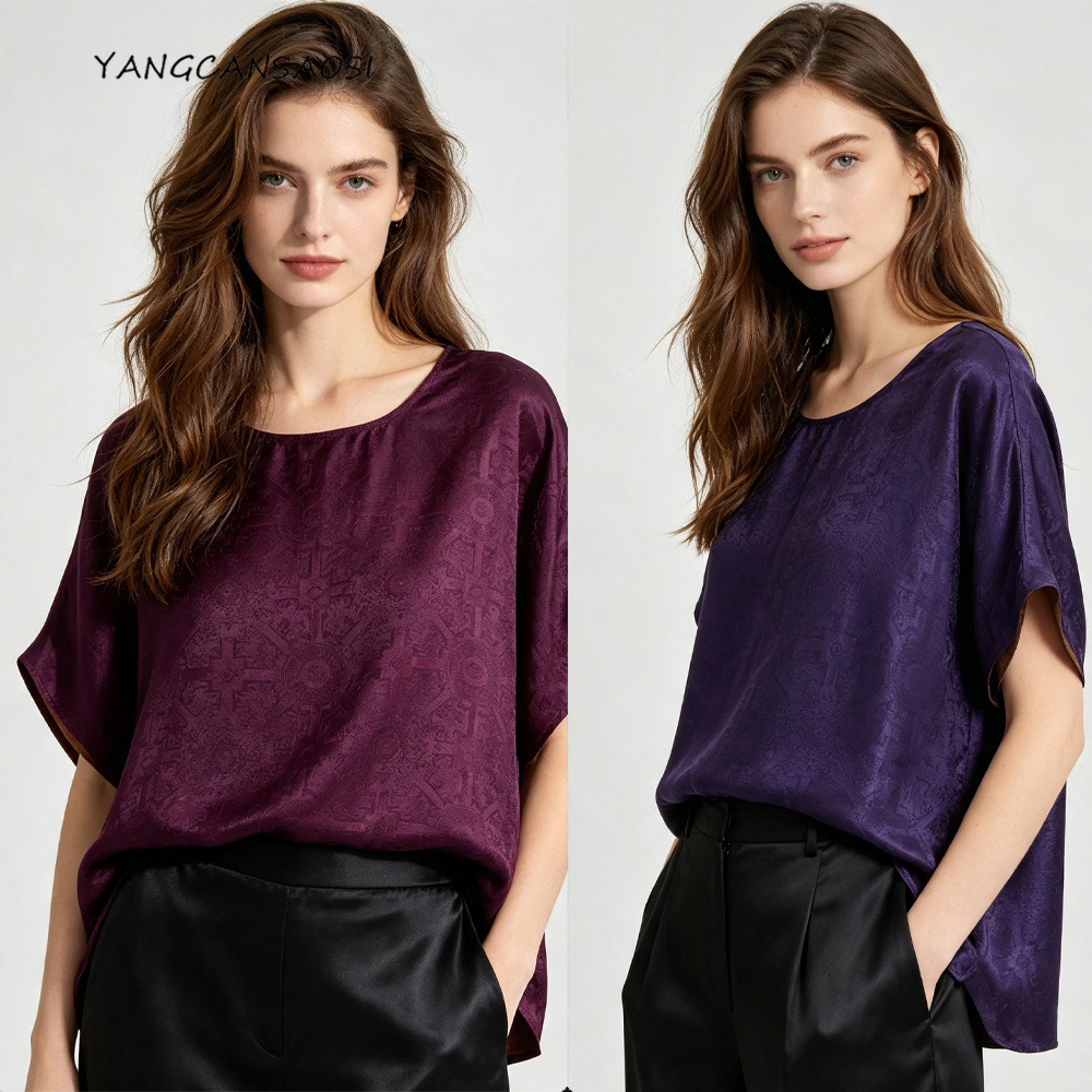 Silk Blouse - Женская повседневная летняя футболка больших размеров