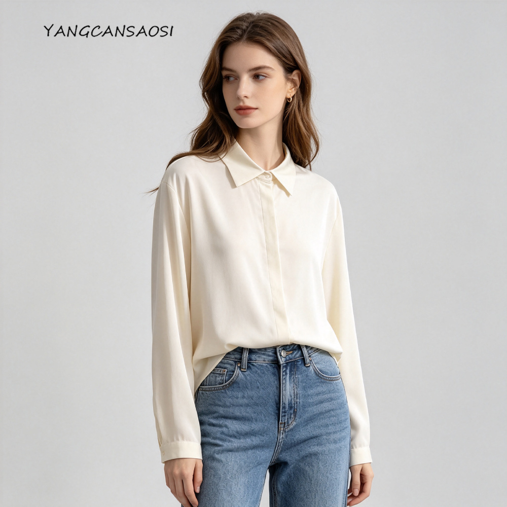 Silk Blouse - Модная женская рубашка больших размеров для