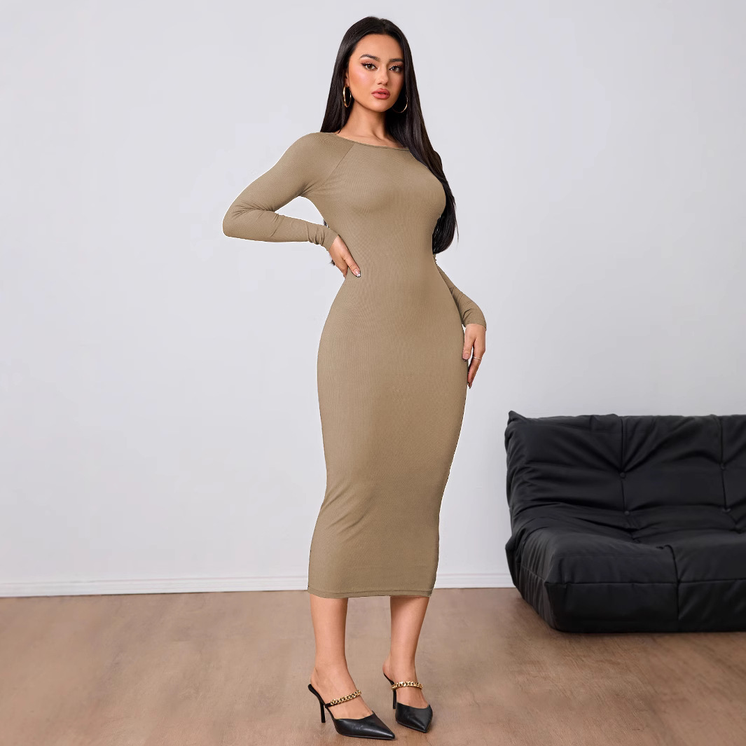 Женское модное простое платье  – обзор и цена Midi Dress