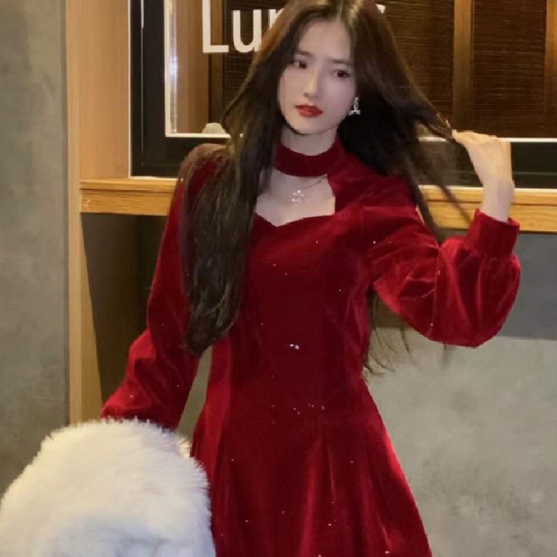 Женское бархатное платье с бле – обзор и цена Women'S Red Formal Wear